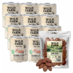 WILD FARM Pate Salmon&Fish 12x800g ėdalas &scaron;unims be glitimo + nemokamas skanėstas