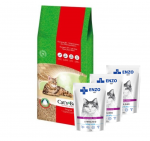 JRS Cat's Best Original kraikas 40l / 17,2 kg + ENZO VET Sterilizuota dieta sterilizuotoms katėms su kalakutiena želė 3x100g