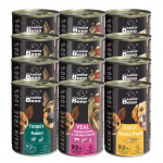Super Beno GRAIN-FREE DOG TREATS įvairių skonių &scaron;unų skanėstai padaže 12x415 g