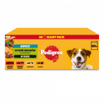 PEDIGREE&reg; Adult drėgnas ėdalas suaugusiems &scaron;unims, įvairių skonių padaže, 80 x 100 g