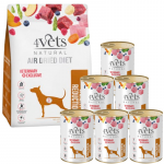 DOLINA NOTECI 4Vets Natural Weight Reduction Kit; sausas maistas 1 kg + drėgnas maistas 6x400g