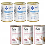 BRIT GF Veterinary Diets Dog Hypoallergenic 3x400g + ENZO VET Hipoalerginė dieta su kalakutiena &scaron;unims 3x400g
