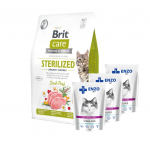 BRIT Care Cat Grain-Free Sterilized Immunity Support 7 kg + ENZO VET Sterilizuota su ver&scaron;iena padaže 3x100g
