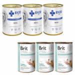 BRIT GF veterinarinės dietos &scaron;unims Struvite 3x400g + ENZO VET Inkstų dietos inkstų ligoms gydyti su jautiena &scaron;unims 3x400g
