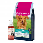EUKANUBA Adult Large Breed Lamb&Rice 12 kg + LAB V La&scaron;i&scaron;ų aliejus &scaron;unims ir katėms 500ml