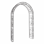 METALINĖ AUGALO ATRAMA &ndash; ARKA 225 CM, JUODA