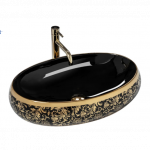 Praustuvas REA MERYL BLACK/GOLD 60 cm