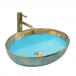 Praustuvas REA MARGOT BLUE/GOLD 52 cm