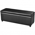 Suoliukas - daiktadėžė dirbtinės odos 118 cm ilgio (juodas)