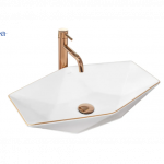 Praustuvas REA VEGAS ROSE GOLD EDGE 57 cm