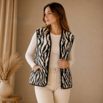 Moteri&scaron;ka merino vilnos liemenė su zebros ra&scaron;tu, XL&ndash;XXXL dydis