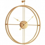 Sieninis laikrodis 3D apvalus metalinis 60 cm GOLD SU DEFEKTU