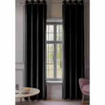 Naktinės užuolaidos su žiedais, juodos 140x250, 2 vnt.