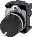 Potentiometer, compact, 22 mm, round, plastic, black, 4.7k ohm, with holder, screw terminal 3SU1200-2PR10-1AA0 | 4011209954038