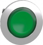 Head for illuminated push button, Harmony XB4, metal, green flush mounted, 30mm, universal LED, for ZB4FA38 | 3606489581046