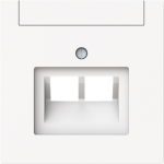 Cover plate with labelling field Data connection 2 gang studio white matt - Busch-art linear 2CKA001710A4232 | 4011395328330