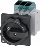 Load disconnector 3LD3, Iu 16 A Main switch 3-pole Rated operating capacity at AC-23 A at 400V 7.5kW Front plate mounting Basic switch with Central hole mounting 22.5mm Rotating drive black 66 x 66 mm with auxiliary switch 1OE + 1S The 3LD main and e ...