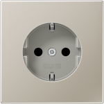 Metal socket outlet 16A/250V, grounded, screwless, stainless steel, LS ES1520 | 4011377062986
