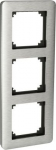 Cover frame, Exxact Solid, 3 gangs, brushed steel WDE004353 | 3606480208256