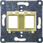 Support plate 2xModular jack, yellow, Screw mounting PEHA design. MJ4 5TG2081 | 4001869333441