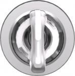 Head for illuminated selector switch, Harmony XB4, metal, white handle, 30mm, universal LED, 3 posit ZB4FK1813 | 3606489582326
