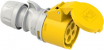 CEE connector 4x32A (3P+PE) 4h IP44 SHARK with cap yellow 224-4 | 9003399139437