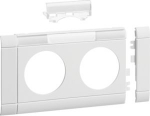 Frontplate 2-gang socket outlet for 80mm lid with LF stackable hfr pure white GB080219010 | 4012740909822
