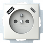 Socket Safety Shutter with USB A/C alpine white - Basic55 2CKA002017A1922 | 4011395329658