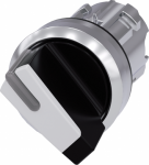 Selector switch, illuminable, 22 mm, round, metal, shiny, white, selector switch, short, 2 switch positions O-I, latching, actuating angle 90�, 10:30h/13:30h 3SU1052-2BF60-0AA0 | 4011209969650