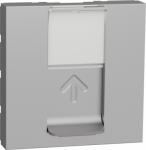 1xRJ45 socket central plate, 2m, shutter, aluminium, New Unica NU941130 | 3606489466985