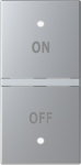 Color: Silver.   Rocker cover with On/Off symbol for KNX sensor/actuator.   Suitable for codes: right position of RS/U 2.1, RA/U 1.16.1 and RA/U/ 2.8.1.   Size: 1 module. 2CLA212152N1301 | 8427238247991