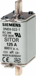 SITOR fuse link, with blade contacts, NH00, In: 125 A, gS, Un AC: 690 V, Un DC: 250 V, front indicator SITOR 3NE and 3NC semiconductor fuses protect power semiconductors from the effects of short circuits. As an important element of the SENTRON prote ...