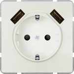 Socket outlet, with 2xUSB, 10/16A, titanium white, DELTA style 5UB1870-0TW01 | 4001869565569