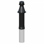 Kamino terminalas koncentrinis vertikalus DN60/100 (juodas)