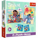 STITCH TREFL  30+ 48+ 24 memo kortelės dėlionė-žaidimas