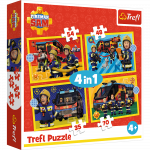 TREFL  FIREMAN SAM 4 dėlionių rinkinys &bdquo;Gaisrininkas Semas&ldquo;