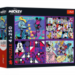 TREFL  DISNEY MICKEY MOUSE 4x250 det. dėlionių rinkinys