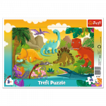 TREFL PUZZLES TREFL dėlionė rėmelyje &bdquo;Dinozaurai&ldquo;, 15 det.