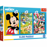 TREFL  DISNEY MICKEY MOUSE Dėlionių rinkinys &bdquo;Mikio komanda&ldquo;, 3 x 80 det.