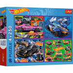 TREFL  HOT WHEELS 4x250 det. dėlionių rinkinys