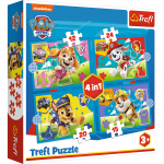 PAW PATROL TREFL 4 dėlionių rinkinys &bdquo;&Scaron;uniukas-patrulis&ldquo;