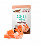 Optimeal&trade;&nbsp;Begrūdis visavertis konservuotas ėdalas suaugusioms katėms su la&scaron;i&scaron;a ir krevetėmis padaže 0,80g.