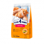 CLUB 4 PAWS PREMIUM "SU VER&Scaron;IENA". PILNAVERTIS SAUSAS MAISTAS SUAUGUSIOMS KATĖMS 300g. - 14kg. 14 kg