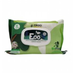 CROCI Eco Wipes Talc&Flowers Drėgnos Servetėlės Su Baltomis Gėlėmis Ir Talku 30vnt 20x30cm