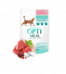 Optimeal&trade; Visavertis konservuotas ėdalas suaugusioms katėms su ver&scaron;iena spanguolių padaže 0,85g. * 12vnt.