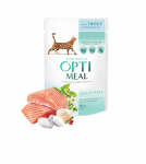 Optimeal&trade;&nbsp;VISAVERTIS KONSERVUOTAS PA&Scaron;ARAS SUAUGUSIOMS KATĖMS SU UPĖTAKIU KREMINIAME PADAŽE 0,85g.