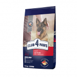 CLUB 4 PAWS PREMIUM &bdquo;AKTYVAS&ldquo;. PILNAVERTIS SAUSAS MAISTAS SUAUGUSIEMS AKTYVIEMS VISŲ VEISLIŲ &Scaron;UNIMS 14kg. 14 kg