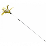 GIMCAT žaislas katėms lanksti lazdelė su popierinėmis spiralėmis ir plunksnomis, 62cm