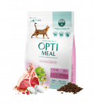 Optimeal&trade; Visavertis sausas maistas suaugusioms jautrio vir&scaron;kinimo katėms &ndash; ėriukas 4 - 10kg. 200g