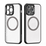 Pusiau skaidrus dėklas juodais kra&scaron;tais "Dux Ducis Aimo Mag" telefonui iPhone 15 Plus